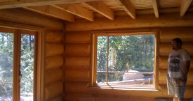 Log home interior