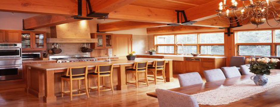 Heavy timber beams interior