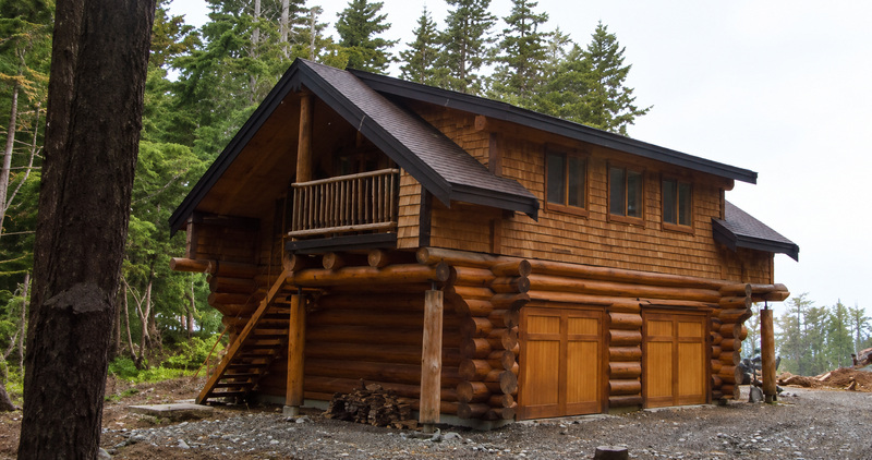 Two-storey log cabin